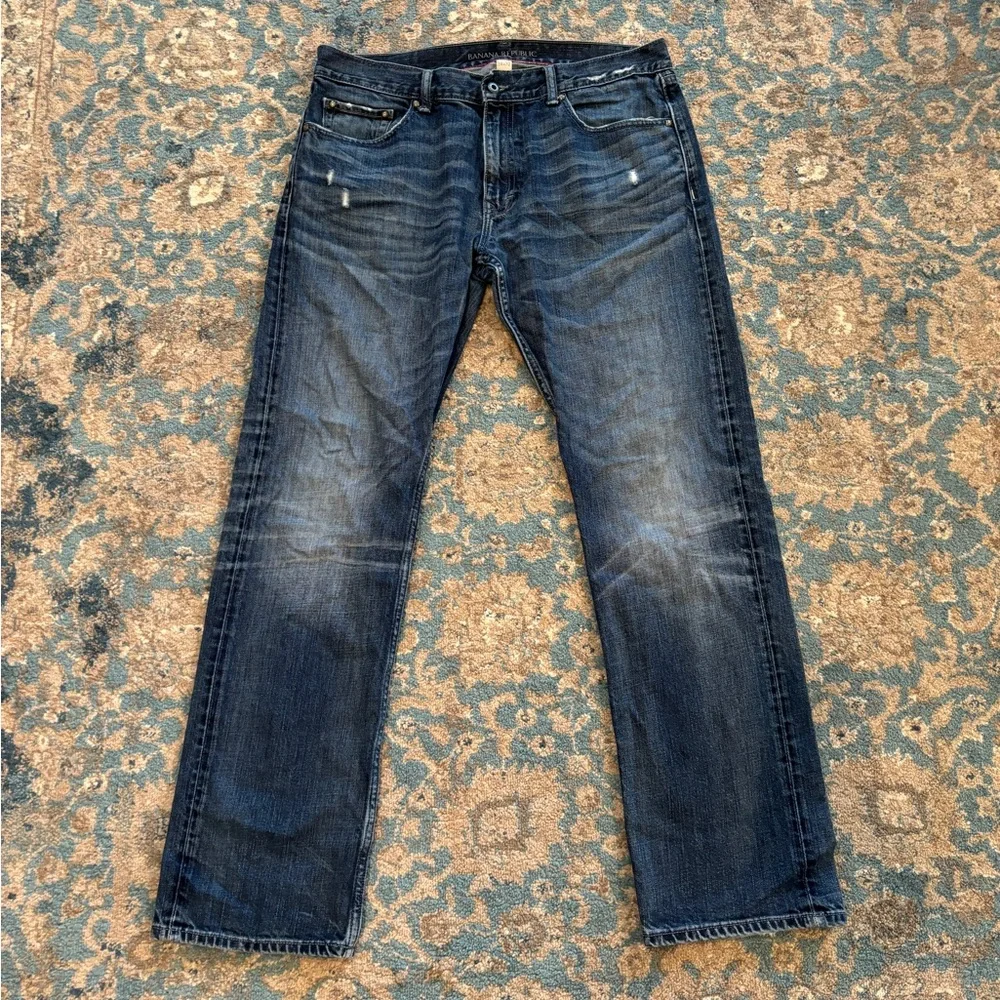 Banana Republic Men's Vintage Straight Blue Jeans Size 34 x 32 - Picture 2 of 7